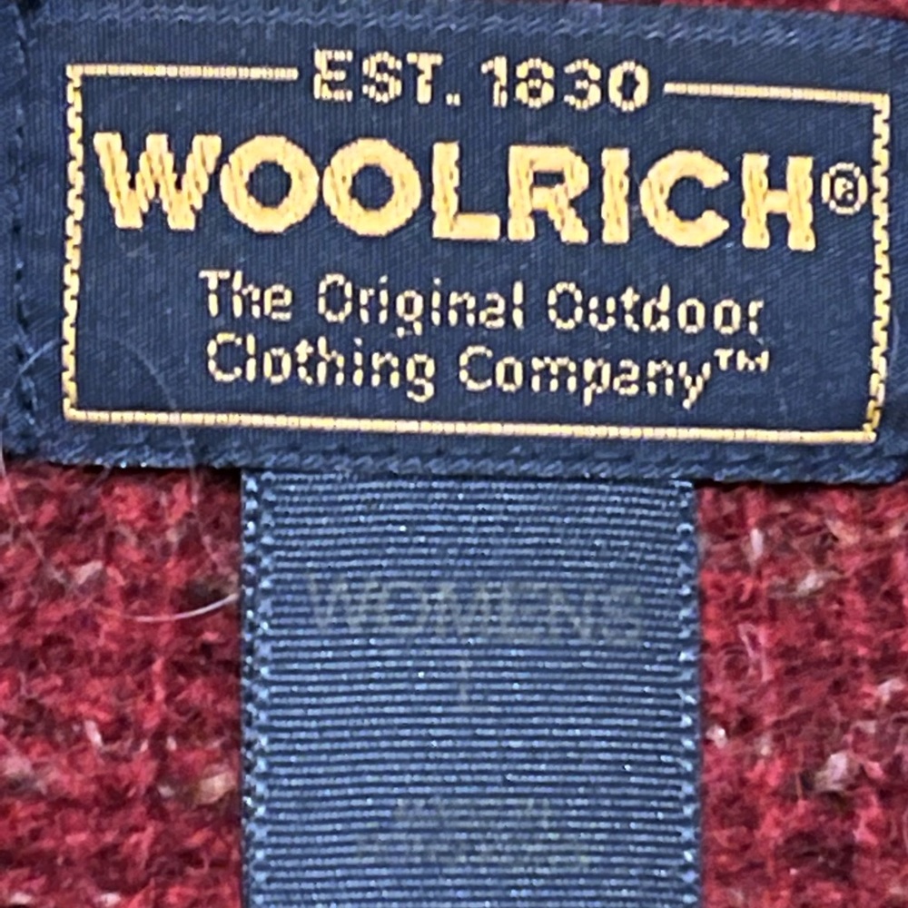 Woolrich Women’s Ruby Bird’s Eye Wool Knit Cardigan Size Large - Picture 2 of 6